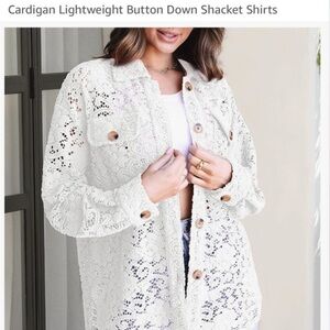 Women's White Lace Shacket
